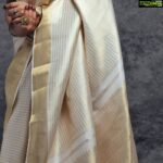 Prayaga Martin Instagram - Six Yards of Pure Grace!! In a world full of changing new trends, I'm pleased to find something still classy in this gorgeous Kancheepuram saree classed up with a combination of metallic gold and splashes of white woven with trendy linear pattern all over the body. Beautifully Crafted for me by @elanclassics #elandesignerstudios