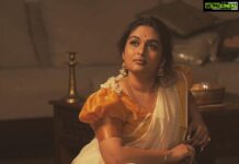 Prayaga Martin Instagram - Pennum Gold-um Poovum 🎞 Adorning my personal favourite @aravindjewellery Styled by my Babe @missmenon Clicked by the talented @benno_o Assisted by @lipson_paul Our baby boy @jaganath_menon Make Up @juli_julian_makeover_studio Aravind Jewellery