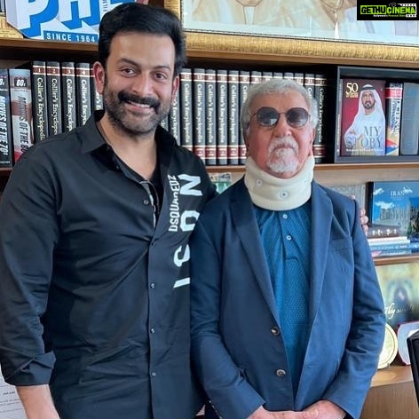 Prithviraj Sukumaran Instagram - From 1968 to today, @golchin_pharsfilm remains the longest standing investor in Malayalam Cinema. He’s probably seen the evolution of our industry more than anyone else, and is more or less single handedly responsible for creating an overseas market for Malayalam cinema. Thank you for the hospitality and the trust sir! Looking forward to all the exciting collaborations we have lined up between @pharsfilm and @prithvirajproductions #AhmadGolchin PS: His is one story I would love to see as a feature film or a docu-fiction someday! I keep asking him..maybe one day he’ll finally give me the rights to his life story 😃🙏