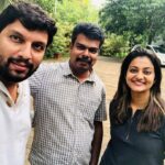 Priyanka Nair Instagram - Dubbing time ….. Happiness doubles when your best friend becomes your director😊 @abhilashpn.official @syam.prem
