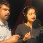 Priyanka Nair Instagram - Dubbing time ….. Happiness doubles when your best friend becomes your director😊 @abhilashpn.official @syam.prem