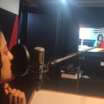 Priyanka Nair Instagram - Dubbing time ….. Happiness doubles when your best friend becomes your director😊 @abhilashpn.official @syam.prem