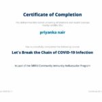 Priyanka Nair Instagram - To attain knowledge,add things everyday During this pandemic,as part of creating awareness among the general population regarding COVID-19,Universities and Health Care Institutions across the globe are coming up with various courses.Just finished 2 courses from MBRU( Mohammed Bin Rashid University of Medicine and Health Sciences)UAE.