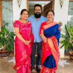 R. Sarathkumar Instagram - My deepawali visit to my sister's house , both of us miss our brother on special occasions and go back down memory lane, sister's daughter kala and her hubby manju for this deepawali click