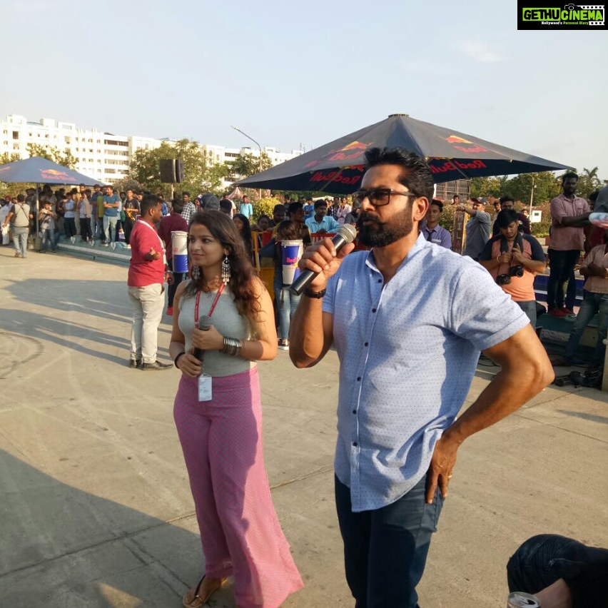 R. Sarathkumar Instagram - I was glad to be at SRM university today to preside over as chief guest for a stunt show sponsored by RedBull. It was mesmerizing to witness Arunas Gibieza Aras who is world renowned stunt rider from Lithuania perform his stunts in campus today. I also interacted with students present there and expressed my views on how youth today could help shape India better.