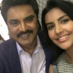 R. Sarathkumar Instagram - Priya anand and me at the shoot of kannada movie Rajkumara