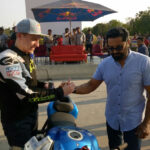 R. Sarathkumar Instagram - I was glad to be at SRM university today to preside over as chief guest for a stunt show sponsored by RedBull. It was mesmerizing to witness Arunas Gibieza Aras who is world renowned stunt rider from Lithuania perform his stunts in campus today. I also interacted with students present there and expressed my views on how youth today could help shape India better.