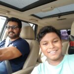 R. Sarathkumar Instagram – Catch them young, rahhul getting into the training ground routine with me and a click in the car