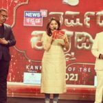 Rachita Ram Instagram – Glimpse of @news18kannada #varshadakannadiga2021 
Do watch it today at 6pm 
@sukeshhegde007 
@anchorharishnagaraju @news18kannada