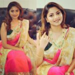 Rachita Ram Instagram - Saree @s_singhanias Jewellery @bcos_its_silver Photography @rajesh_puttaiah @mayarthaproductions Styling @tejukranthi Makeup @mohanrao931 Hairstyle @kammariparamesh