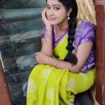 Rachitha Mahalakshmi Instagram - 🌟 Always have ur self respect stronger than ur feelings. 🌟 : #sareelove @dearunique_1 💚💜💚💜💚💜 : #supportwomenentrepreneurs🙋🏼💪🏻