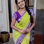 Rachitha Mahalakshmi Instagram - 🌟 Always have ur self respect stronger than ur feelings. 🌟 : #sareelove @dearunique_1 💚💜💚💜💚💜 : #supportwomenentrepreneurs🙋🏼💪🏻