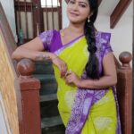 Rachitha Mahalakshmi Instagram - 🌟 Always have ur self respect stronger than ur feelings. 🌟 : #sareelove @dearunique_1 💚💜💚💜💚💜 : #supportwomenentrepreneurs🙋🏼💪🏻
