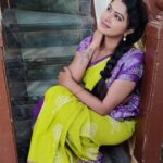 Rachitha Mahalakshmi Instagram - 🌟 Always have ur self respect stronger than ur feelings. 🌟 : #sareelove @dearunique_1 💚💜💚💜💚💜 : #supportwomenentrepreneurs🙋🏼💪🏻