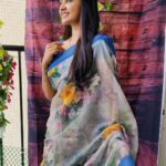 Rachitha Mahalakshmi Instagram - Welcoming Floral collections 🌷🌸🌹🌺🌼🌼🌸🌺🏵️🌷🌸🌹🌻🌹🌺🌸🌷🌼🌻🌹🌸🌷 with my 🐱🐾🐾 @siberian_whiskeygrey : #sareelove @dearunique_1 😇😇😇 : #supportwomenentrepreneurs🙋🏼💪🏻
