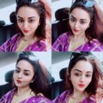 Ragini Nandwani Instagram - Happiness #saturday #traditional wear#purple#mandir darshan🙏