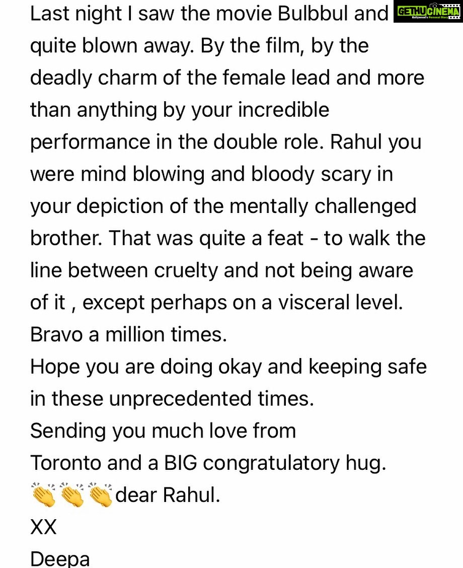Rahul Bose Instagram - On the one year anniversary week of the pandemic, something to lift the spirits. Deepa Mehta expertly directed me in ‘Midnight’s Children’ and became a dear friend. But she never minces words when it comes to appraising a performance. Relieved that #Indranil and #Mahendra have passed her test. Thank you @deepamehtaofficial As always, lots of love. #Bulbul @anvita_dee @kans26 @anushkasharma @an5hai @tripti_dimri