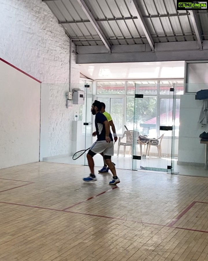 Rahul Bose Instagram - The weather was fantastic, and...the #rackettriathlon comes to an end with yours truly winning 2-1! Disappointingly, lost at my best racket game - squash. Recovered in badminton and tennis. Lesson? It ain’t over till it’s over. Quick note : I was giving 24 years to my competitor 🙄#kingofthemountains !! See you in 60 days, @himmat90 !! Lovely day.