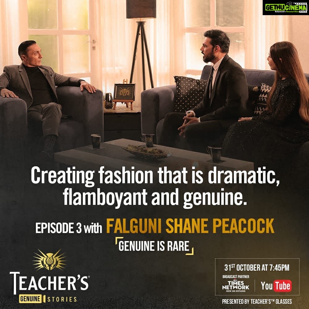 Rahul Bose Instagram - Fashion, like any form of expression, should be genuine. Our next guests on #TeachersGenuineStories Falguni Shane Peacock have been styling people internationally by adorning them with clothing that is dramatic & flamboyant, yet always genuine to the core. Watch me in conversation with the power couple of the Indian fashion scene @falgunishanepeacockindia Tonight at 7:45 PM on @timesnow and Teacher’s Genuine Stories YouTube Channel. #GenuineisRare @teachers.in