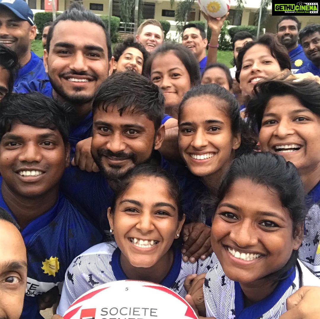 Rahul Bose Instagram - Always nostalgic to see players in the India jersey. In #Bhubaneshwar with the women’s and men’s national rugby teams as they prepare to fly out to Jakarta for the Asian Rugby 7s. You can spot the South African coaches way behind in the selfie, Ludwiche Van Deventer and Louis Boshoff. I think these are the best prepared teams we have sent out internationally. Good luck to them! Thank you @sports_odisha and #KIIT for all the support. @asiarugbylive @rugbyindia