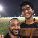 Rahul Bose Instagram - He looks like my bodyguard but he is one of the finest young rugby players around in the country and is only 17. Meet @chaitmotwane One third my age. And we play for the same team. It’s all good! 💪🏾 #rugby #India