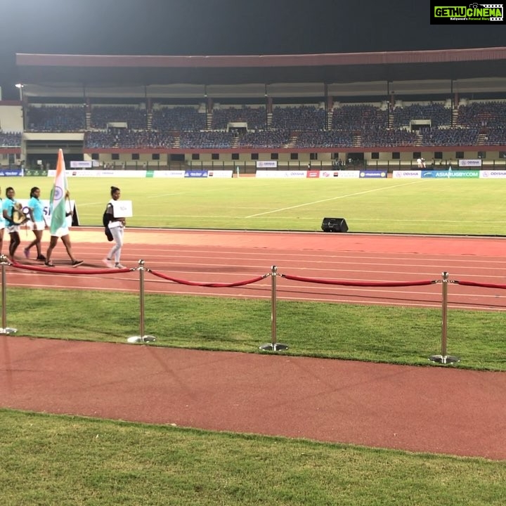 Rahul Bose Instagram - At the #OpeningCeremony of the #AsianRugby7s for Girls U18 at the #KalingaStadium in #Bhubaneshwar The Indian squad and 11 other countries marched past the Honourable Chief Minister of Odisha @naveen_odisha and our special guest Asian Games #goldmedallist #heptathlete @swapna_barman96 who could not have been a better role model to be present amongst girls seeking to make their mark on the international sporting stage. Took me back to my first international tournament for India in Singapore, at the Asian Championships 1998. Go India! #goosebumps #playingforyourcountry #passion #pride #oneoftheluckyfew