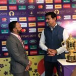 Rahul Bose Instagram - In conversation with the Minister for Youth Affairs and Sport @ra_rathore about how to take Indian rugby to the next level. Thank you, all members of the media for showing such fantastic support. And of course, thank you, Sir. Very I nstructive to hear your thoughts. #TheRugbyWorldCup #WebbEllisCup #TrophyTour