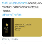 Rahul Bose Instagram - Have not heard of these awards before this year, but am thrilled Aditi is getting the recognition her performance deserves. As for the other Special Jury Mention, it goes to the entire team. Anybody who’s made a film will agree. My congratulations to all the winners. #Poorna #SpecialJuryMentions #awardsfeelwonderful #ittakesateamtomakeamovie #nicewaytostarttheyear