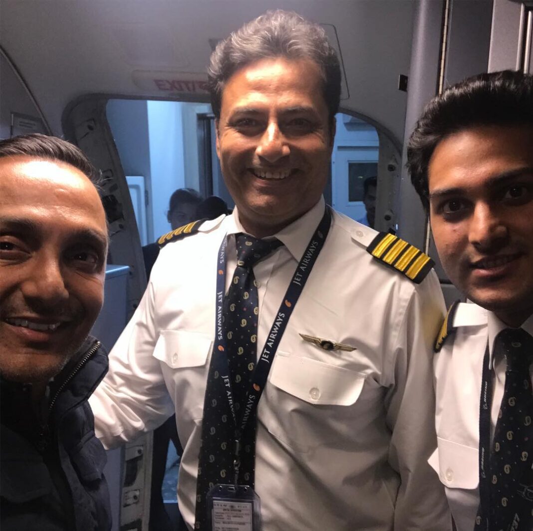 Rahul Bose Instagram - So I boarded a flight back to Bom at 2.00pm from Calcutta. 5 hrs later we couldn't land in Bombay, so we flew to rainy Ahmedabad where we could manage to land. Two hours of passenger bickering and indecision later (admirably handled by the Jet crew), we flew back to Bombay and Capt Sandeep Dhawan put us down with no little skill. He and his co-pilot get my salaam 🙏🏿 Thank you @jetairways