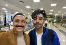 Rahul Bose Instagram - I mean, could you think of an odder couple. @aparshakti_khurana #BhopalAirport #filmtogether