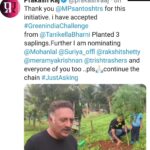 Ramya Krishnan Instagram – Thank you for giving me the chance to partake in #greenindiachallenge @joinprakashraj 🙏🙏🙏