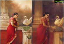Ramya Krishnan Instagram - Recreating Ravi Varmas work for NAAM ...feeling blessed thank you @suhasinihasan for this wonderful opportunity and @venketramg your the best.....glad to have been a part of this project...#ravivarmacalendarlaunch2020 thank you @amritha.ram