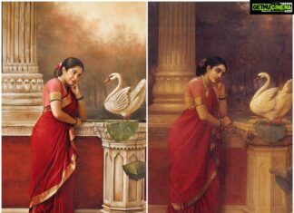 Ramya Krishnan Instagram - Recreating Ravi Varmas work for NAAM ...feeling blessed thank you @suhasinihasan for this wonderful opportunity and @venketramg your the best.....glad to have been a part of this project...#ravivarmacalendarlaunch2020 thank you @amritha.ram