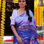 Ramya Pandian Instagram - NEVER ENDING SAREE LOVE❤ Wearing @herowntrends saree and blouse from @label_ts_official for @original_narayanapearls store launch Pc @vivid_impressions__ MUA @layamakeupartistry Accesories @original_narayanapearls #ramyapandian