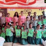 Ramya Pandian Instagram - Happy and satisfied to be a small part of pre diwali celebration with these little happy faces😊😊 great initiative by geo India foundation @priya_jemima 🙏🏻 Costumes : @mabia_mb Earrings : @original_narayanapearls