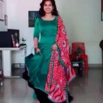 Ramya Pandian Instagram - Love this dress from my designer sister @sundari_designer ❤️ @label_ts_official #happytwirling 💃🏻 #ramyapandian