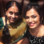 Ramya Pandian Instagram – Fan moment with #saranyaponvannan mam❤️😍