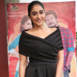 Regina Cassandra Instagram - t#SaravananIrukkaBayammaen pressmeet.. Outfit : @montagebyritika Styled by : @anammirzaak And... the film is releasing on May12th ...and...and.. yes excitement is happenin.. ☺️ #thatnotsolittleblackdress #tamilmovie #sibpressmeet