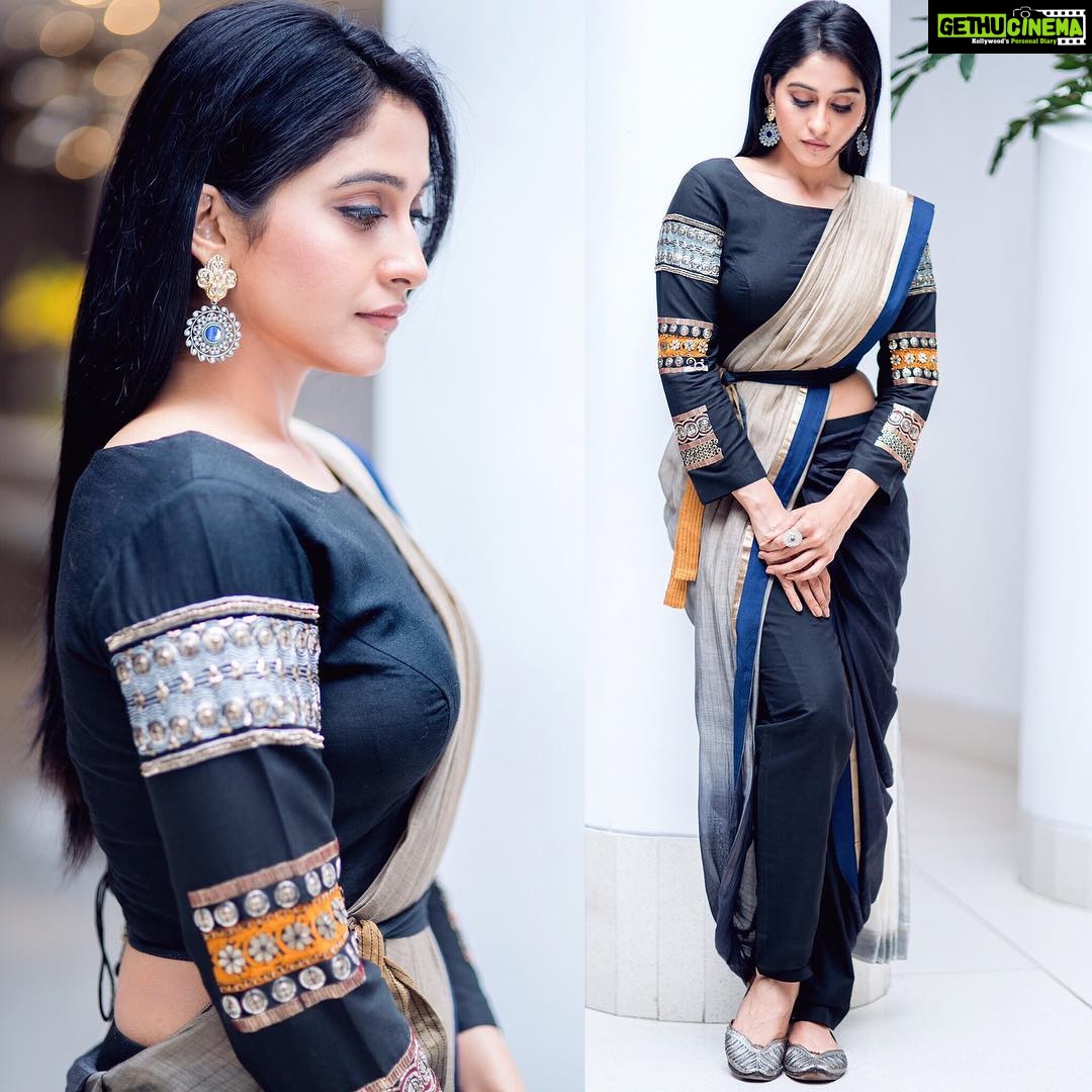Regina Cassandra Instagram - Being #experimental has always been the modus operandi. Wearin a @saakshakinni saree dhoti pant & #Rajatamaya jewelry for SSS audio launch. Styled by my pattaka @indpat. #sahasamswasagasagipo Make up Ramkrishna anna Hair @chinna_marella