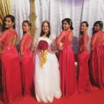 Regina Cassandra Instagram – The bride and her maids! 😊 or should I say the bridezilla and her maids? @taranakhatri ? Hehehe. #Dantashwedding #red&gold #love #prettybride #bridemaids