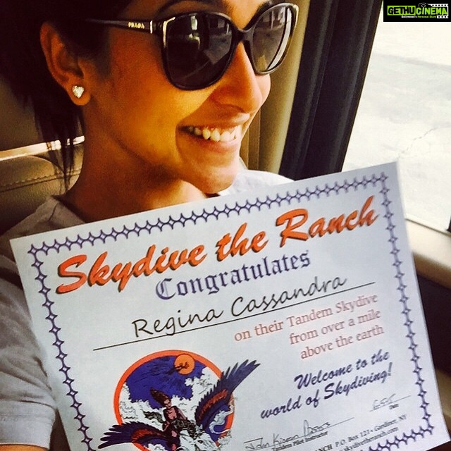 Regina Cassandra Instagram - #borntobewild Aaaannnd #skydiving has been struck off the bucket list!! Woooohooo!!! #flybabyfly #skydivetheranch #whatafeeling usa - the first of many! 😉