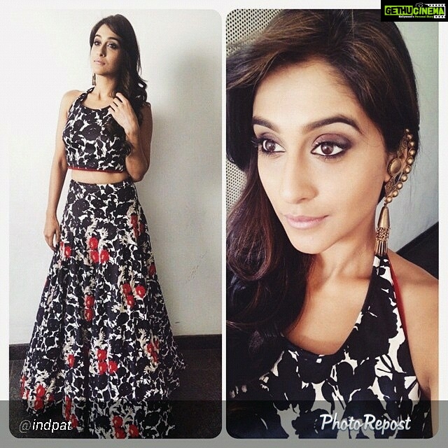 Regina Cassandra Instagram - #ktuc on z Telugu this Saturday at 8:30. Wearing an #ulkabafnavohra outfit and #suhanipittie earrings. Styled by the ever so talented @indpat
