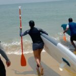 Regina Cassandra Instagram – Sun’s out, buns out!!! 
Turned up for the @surfturfindia #SUP #funrace #oceanedition . What was a last minute decision ended becoming the best. Came 1st in the Women’s Technical Race, which happens to be my first ever #SUP race. Thank you coach @sekarsurf 🥰🤗. 
Great show @surfturfindia 🤙🏽 
Best feeling evaaaa!!! 
@kuttisurf @dharanisurf