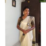 Riythvika Instagram – Thank you for this beautiful onam Saree @kerala_bygone_fashion