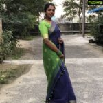 Riythvika Instagram – Saree @ezhil_the_saree_shop 
#sareelove 💙💚