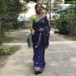 Riythvika Instagram - Saree @ezhil_the_saree_shop #sareelove 💙💚