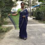 Riythvika Instagram - Saree @ezhil_the_saree_shop #sareelove 💙💚