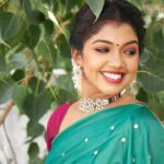 Riythvika Instagram - #smilesmilesmile • • Jewellery @houseofherastore MUA @makeupbyalfiar Hairstylist @vidhyamakeoverartistry On camera @dinesh_baburaj Saree @kiaraa_couture