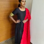 Riythvika Instagram - Gundu promotions starts full swing 🖤♥️🖤♥️ Costume by @magizham_boutique Jewels @shrivees_collections Hairstylist @mani_hairstylist Pic credits @mani_hairstylist Jewels (Ring) @houseofherastore