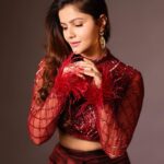Rubina Dilaik Instagram - Is This the month of #love soaked in #red ?? . . . 📸 : @prashantsamtani Styling: @ashnaamakhijani @styledbyashna Outfit: @aakanshasinghalofficial Earring : @delicatofficial Hair : @hairbyshardajadhav Assisted by : @jiggs_zala